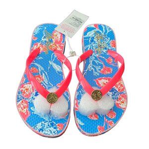 Lily Pulitzer 'Bahamian Rhapsody' Pool Flip Flop Size 5/6